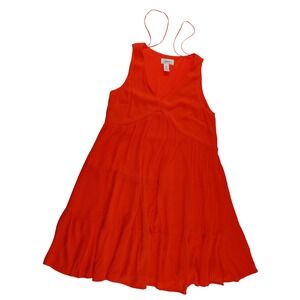 Jopra Orange‎ Tiered Sleeveless V Neck Mini Dress - Size M